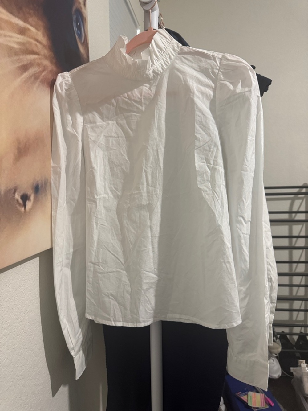 New Frame Long Sleeve White Top Sz M